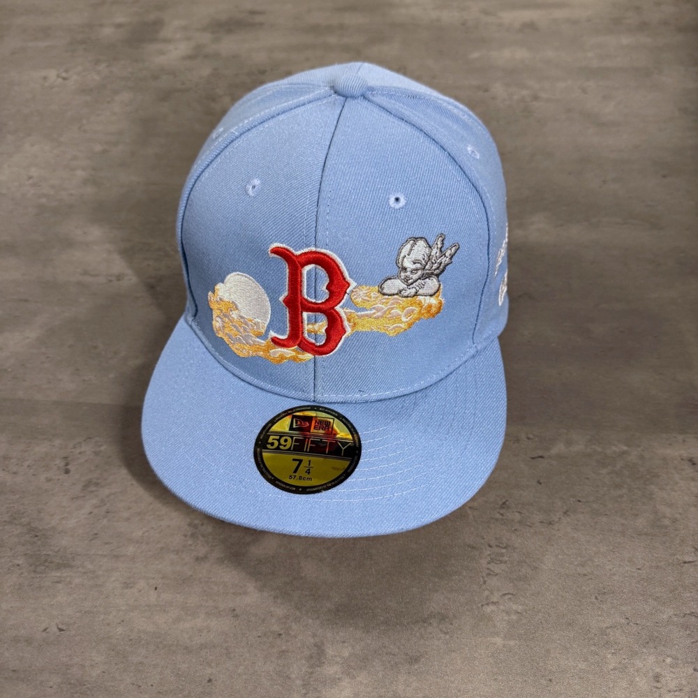 New Era Boston Red Sox Jon Stan Fitted Hat Men 7 1/4‎ Blue Cherub Cloud 59FIFTY
